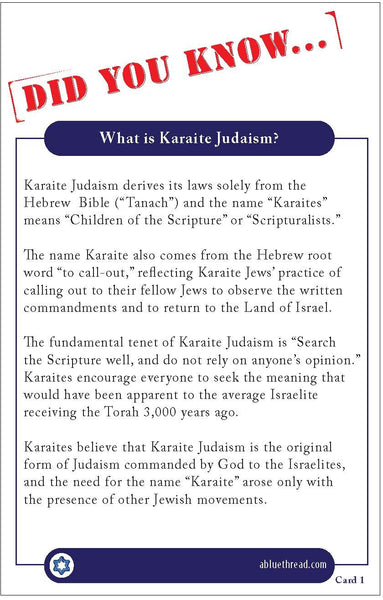 Karaite Fact Cards (1-8)